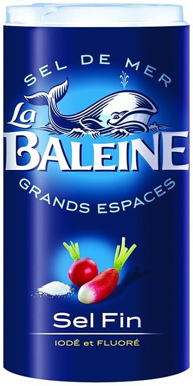 Sel fin iodé et fluoré - LA BALEINE - Salière de 500 g