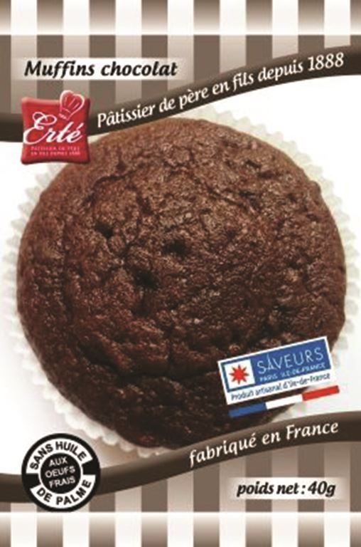 Muffin au chocolat - ERTE                  LOCAL 78 - Carton de 50 sachets