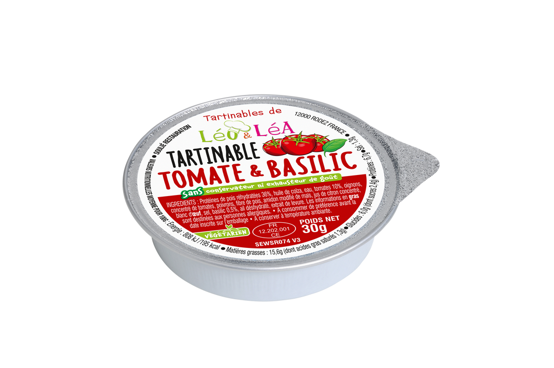 Tartinable tomate et basilic - SOULIE - Carton de 144 coupelles