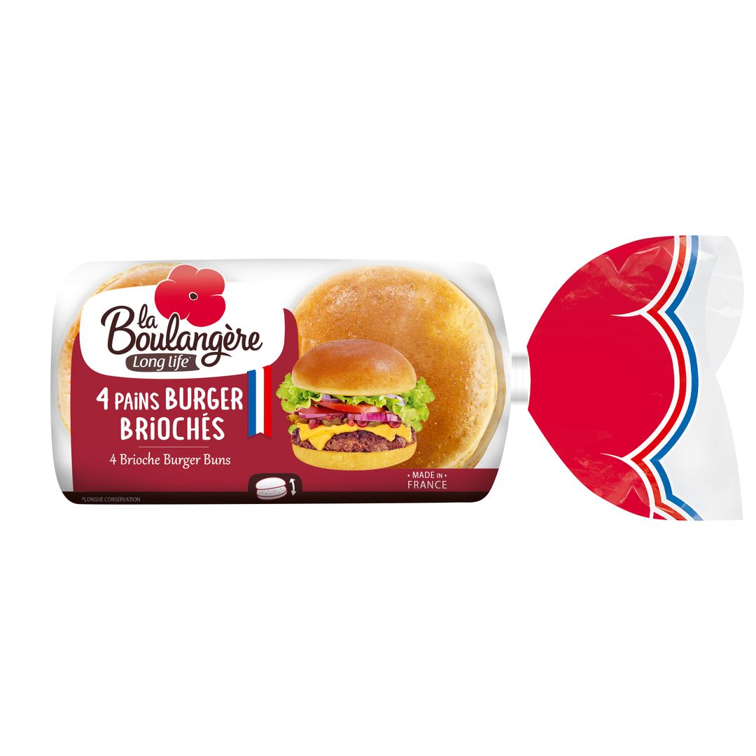 Brioche burger X4 - LA BOULANGERE - Carton de 10 sachets