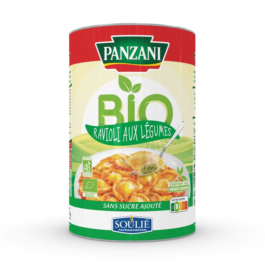 Ravioli aux légumes sauce tomate Bio - PANZANI - Boite 5/1