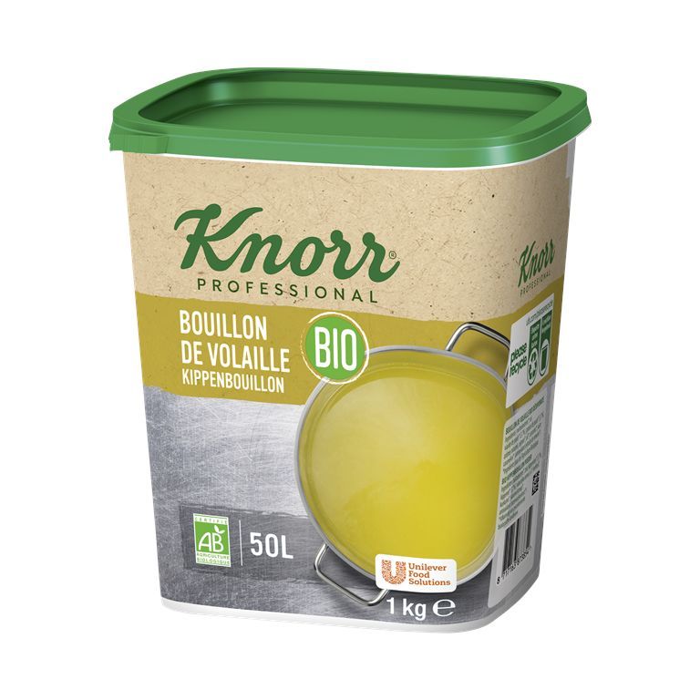 Bouillon de volaille déshydraté Bio - KNORR - Boite de 1 kg