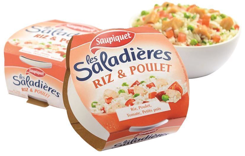 Saladière riz et poulet - SAUPIQUET - Carton de 14 boites