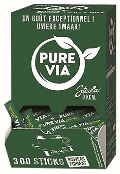 Edulcorant à la stevia en poudre Pure Via® - PURE VIA - Carton de 300 bûchettes