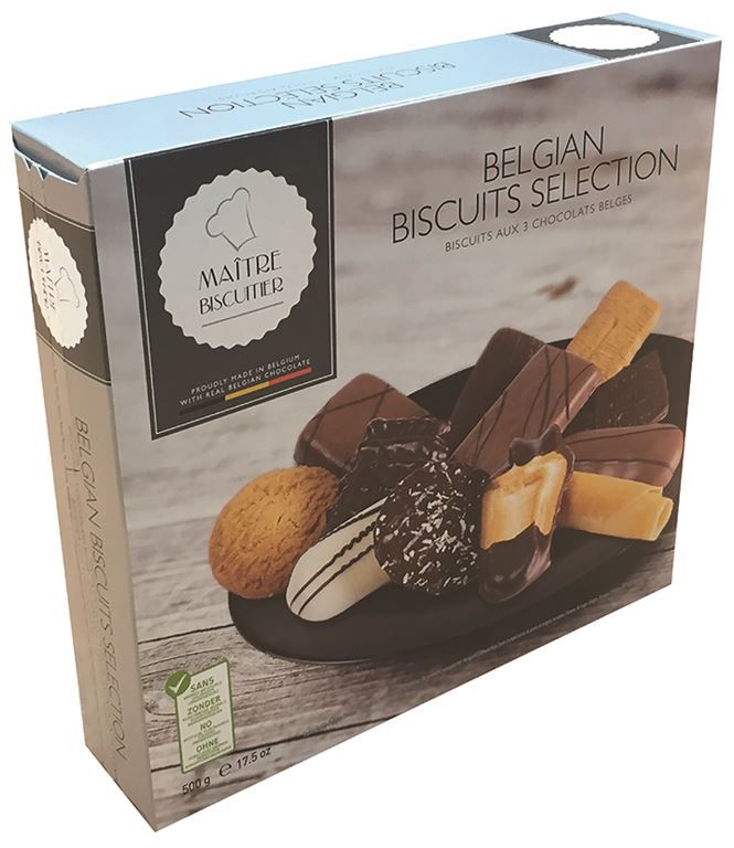 Assortiment de biscuits aux 3 chocolats - DESOBRY - Boite de 500 g