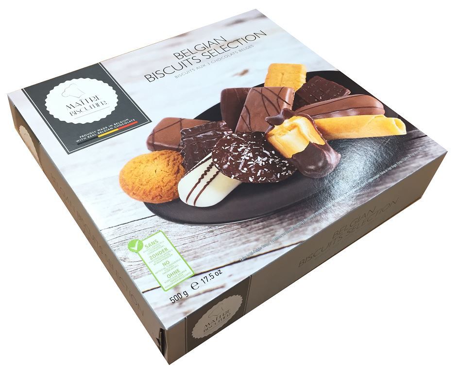 Assortiment de biscuits aux 3 chocolats - DESOBRY - Boite de 500 g