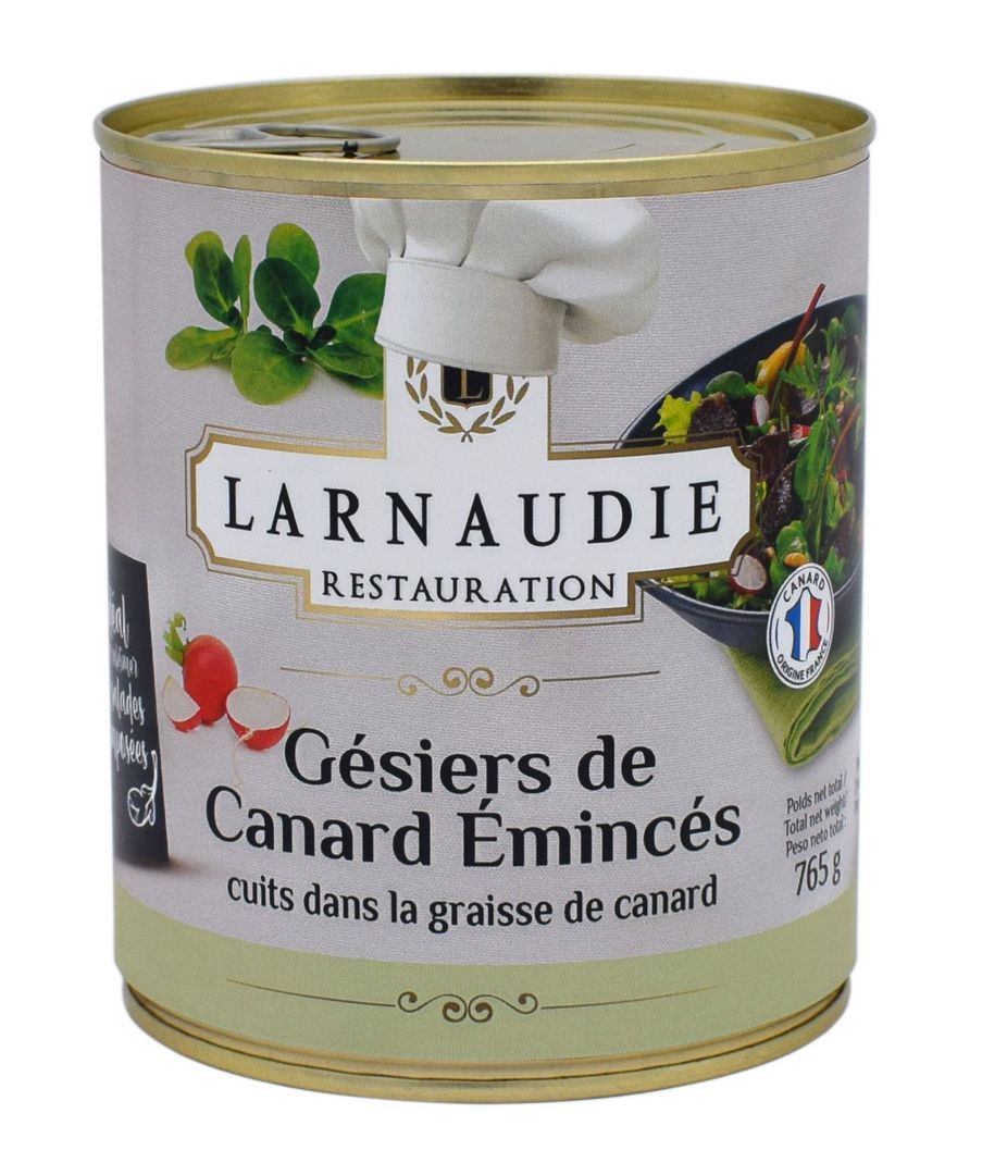 Gésiers de canard confits émincés - LARNAUDIE RESTAURATION - Boite 4/4