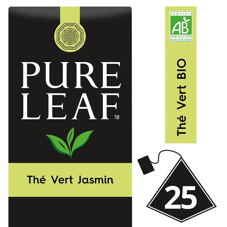 Thé vert au jasmin Bio - PURE LEAF - Boite de 25 sachets