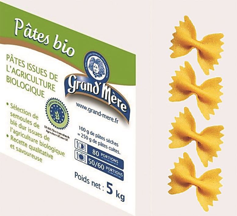 Farfalles aux oeufs frais Bio - GRAND'MERE - Carton de 5 kg