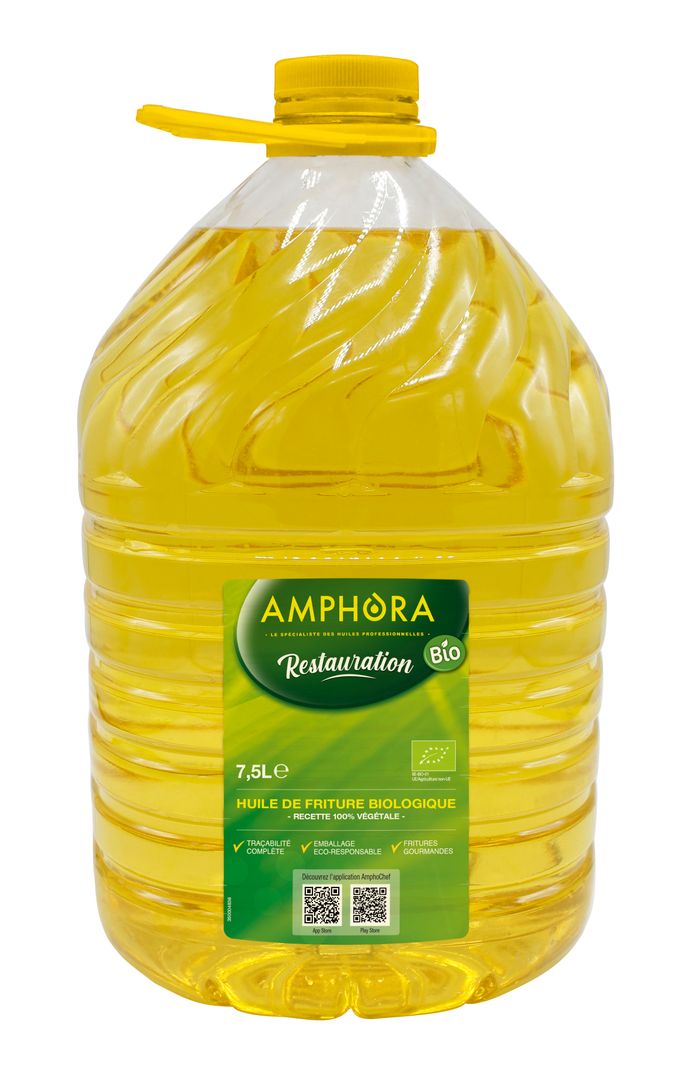 Huile végétale de friture Bio - AMPHORA - Carton de 2 bidons