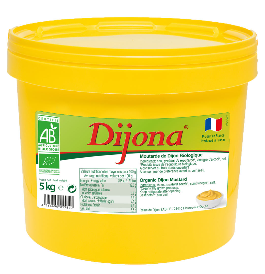 Moutarde de Dijon Bio - DIJONA - Seau de 5 L