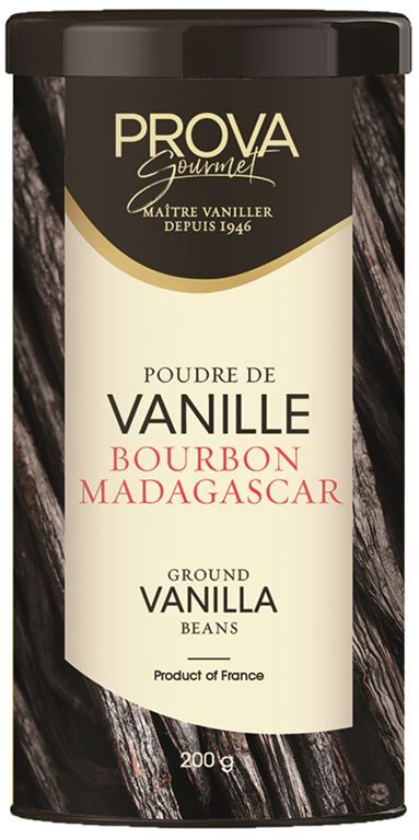 Gousses de vanille Bourbon en poudre - PROVA - Pot de 200 g