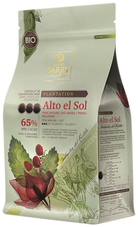 Chocolat noir 65% Alto el Sol Bio - BARRY - Sachet de 1 kg