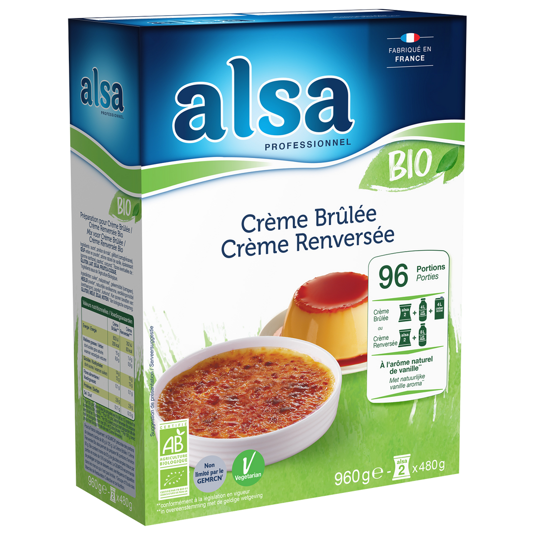 Crème brûlée et crème renversée Bio - ALSA - Boite de 960 g