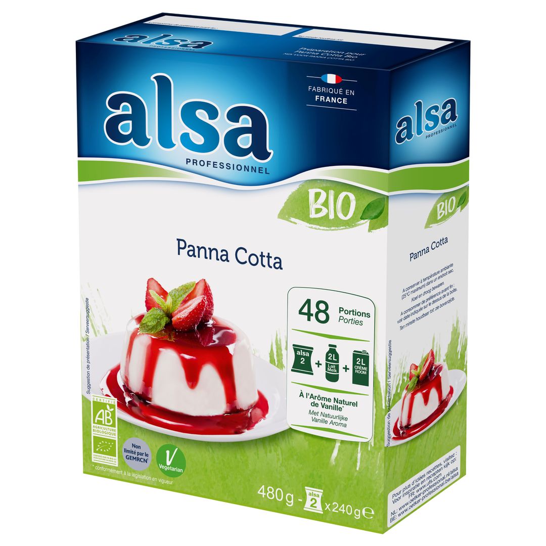 Préparation pour panna cotta Bio - ALSA - Boite de 480 g