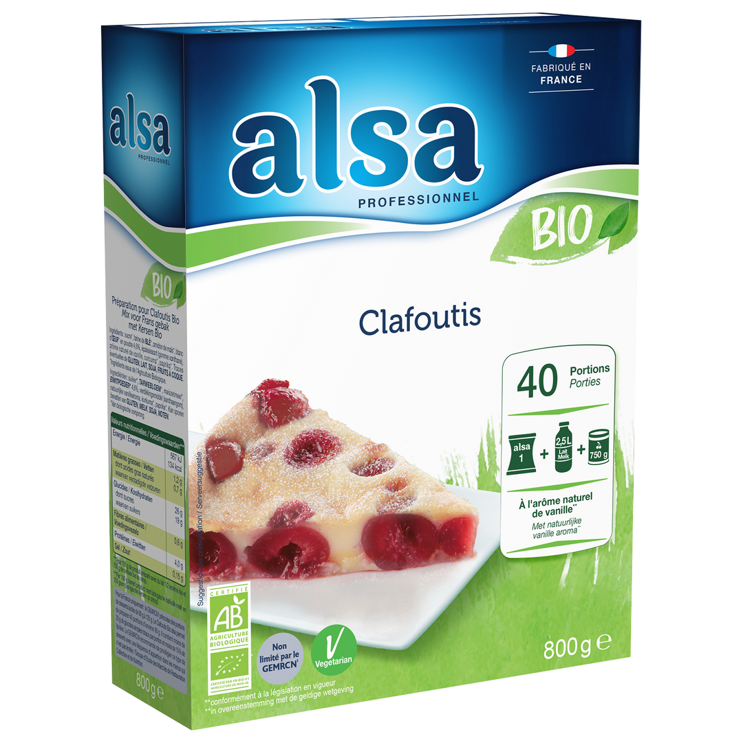 Préparation pour clafoutis Bio - ALSA - Boite de 800 g