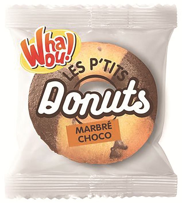 Les p'tits donuts marbre chocolat - WHAOU - Carton de 120 sachets