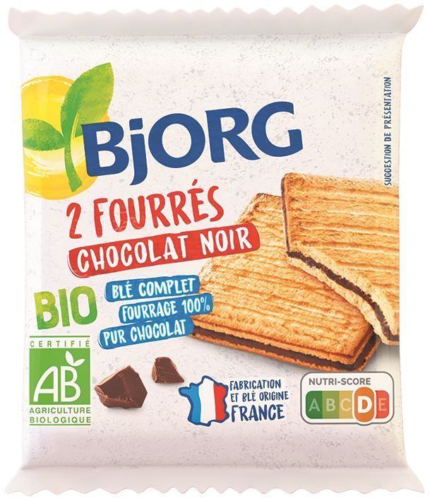 Biscuits fourrés au chocolat noir Bio X2 - BJORG - Carton de 20 sachets