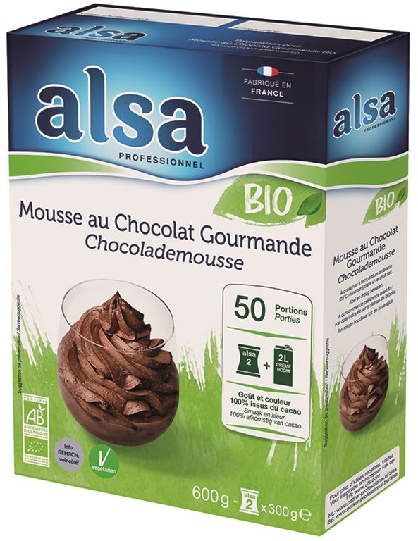 Mousse chocolat Gourmande Bio - ALSA - Boite de 600 g