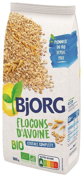 Flocons d'avoine complets Bio - BJORG - Sachet de 900g