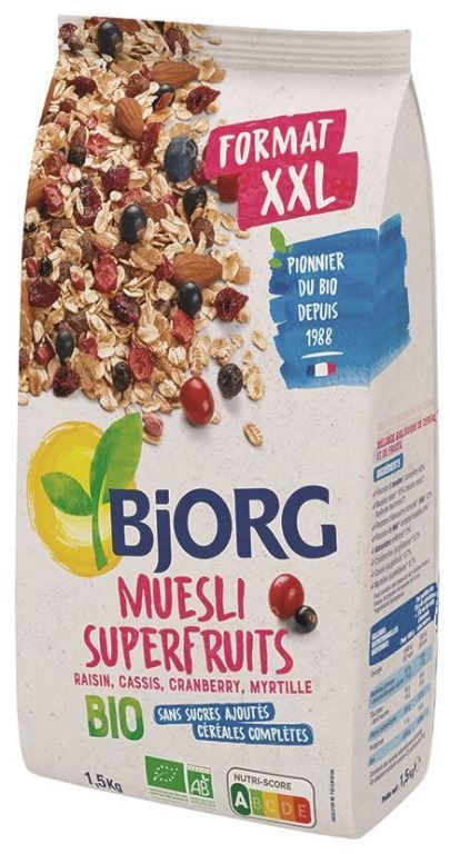 Muesli sans sucre ajouté Bio - BJORG - Sac de 1.5 kg