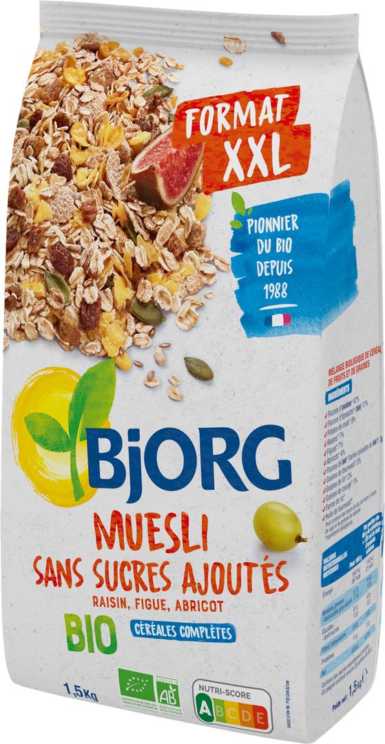 Muesli sans sucre ajouté Bio - BJORG - Sac de 1.5 kg