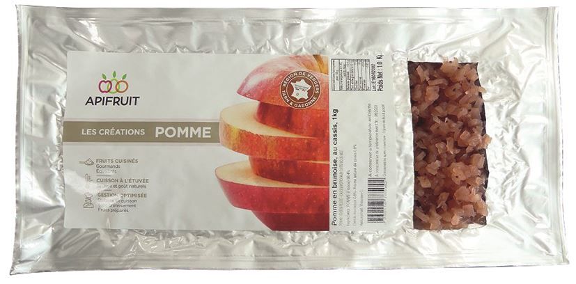 Pomme, cassis en brunoise - APIFRUIT - Carton de 10 poches