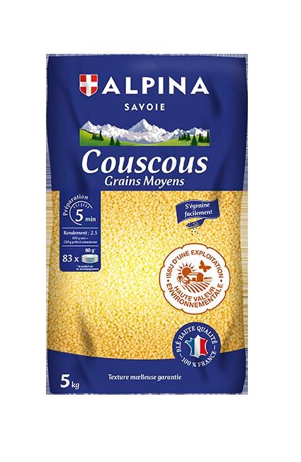 Couscous extra moyen HVE - ALPINA SAVOIE - Sac de 5 kg