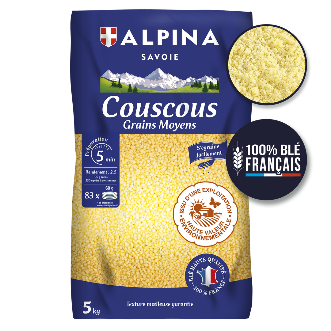 Couscous extra moyen HVE - ALPINA SAVOIE - Sac de 5 kg