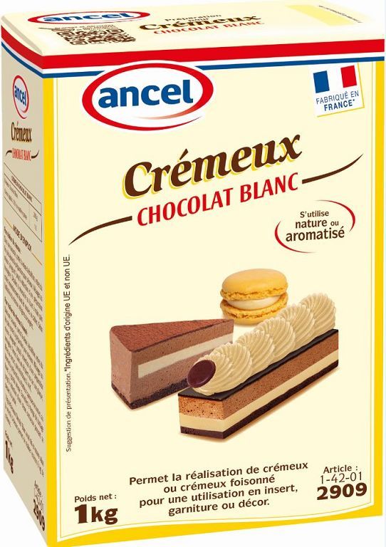 Crémeux au chocolat blanc - ANCEL - Boite de 1 kg