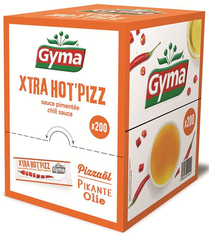 Huile pimentée spéciale pizza - GYMA - Boite de 200 sticks