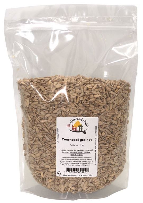 Graines de tournesol - DELICES DU PALAIS - Sachet de 1 kg