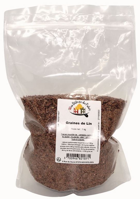 Graines de lin - DELICES DU PALAIS - Sachet de 1 kg