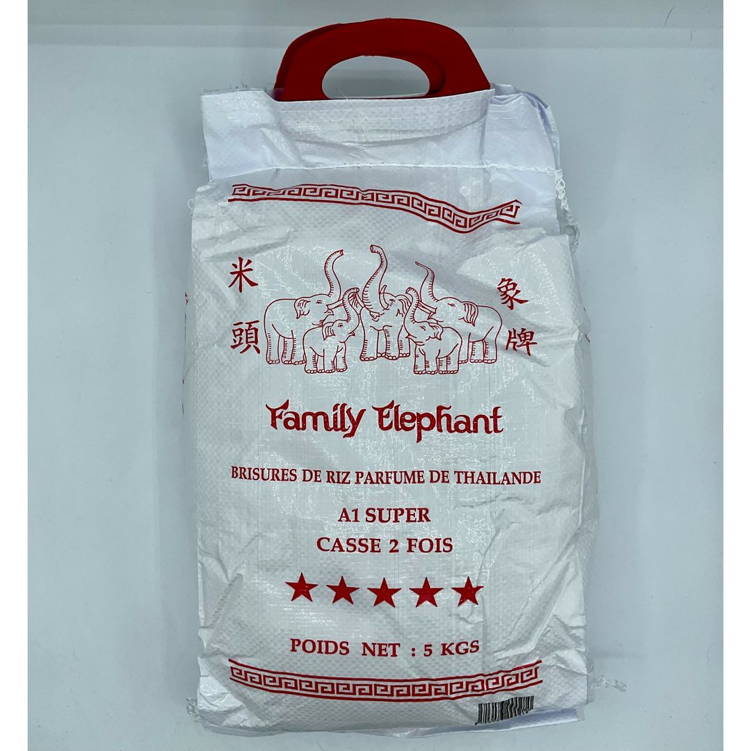 Brisure de riz cassé 2 fois - FAMILY ELEPHANT - Sac de 5 kg