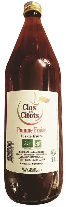 Jus de pomme et fraise Bio - CLOS DES CITOTS LOCAL 76 - Carton de 6 bouteilles