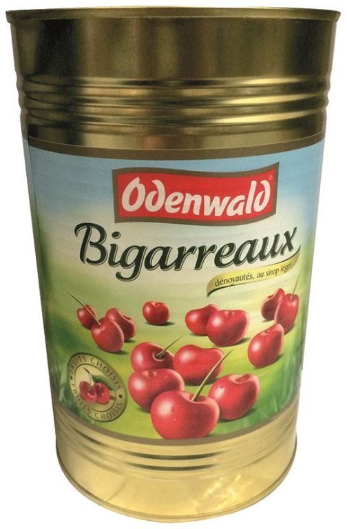 Bigarreaux dénoyautés préservés au sirop léger - ODENWALD - Boite 5/1