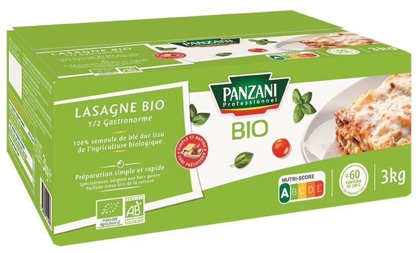 Lasagnes Bio - PANZANI SOLUTIONS - Carton de 3 kg