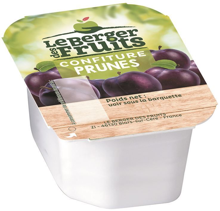 Confiture de prunes - LE BERGER DES FRUITS - Carton de 120 coupelles