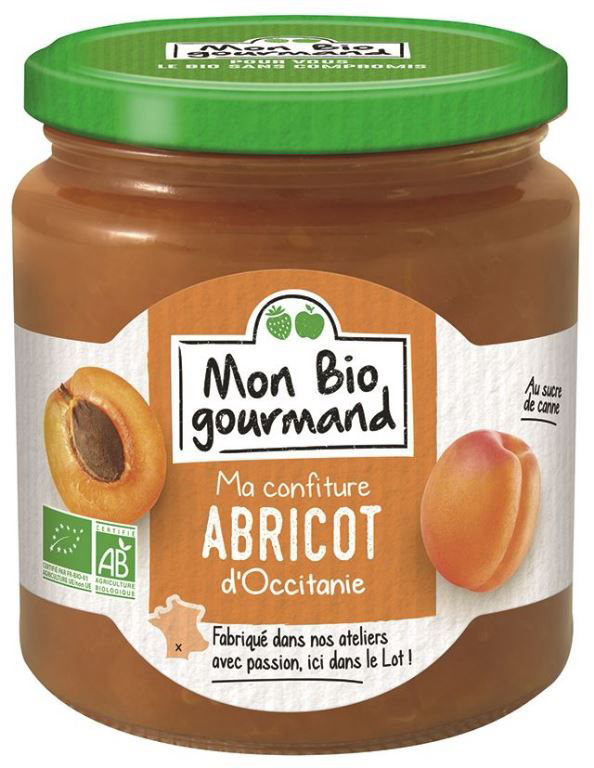 Confiture abricot d'Occitanie Bio - MON BIO GOURMAND - Pot de 340 g