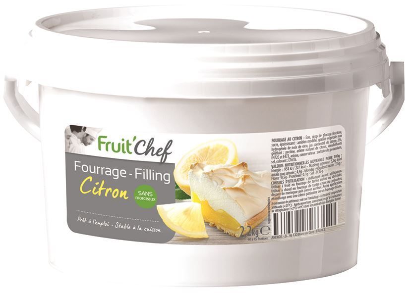 Fourrage citron sans morceaux Fruit'Chef - FRUIT CHEF - Seau de 2,2 kg