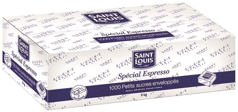 Sucre blanc 2 morceaux enveloppés X2 - SAINT LOUIS - Carton de 1000 unités