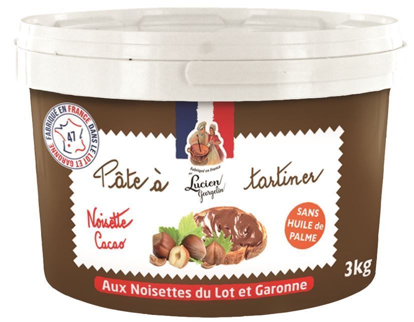 Pâte à tartiner noisette cacao LUCIEN GEORGELIN : le pot de 400g à