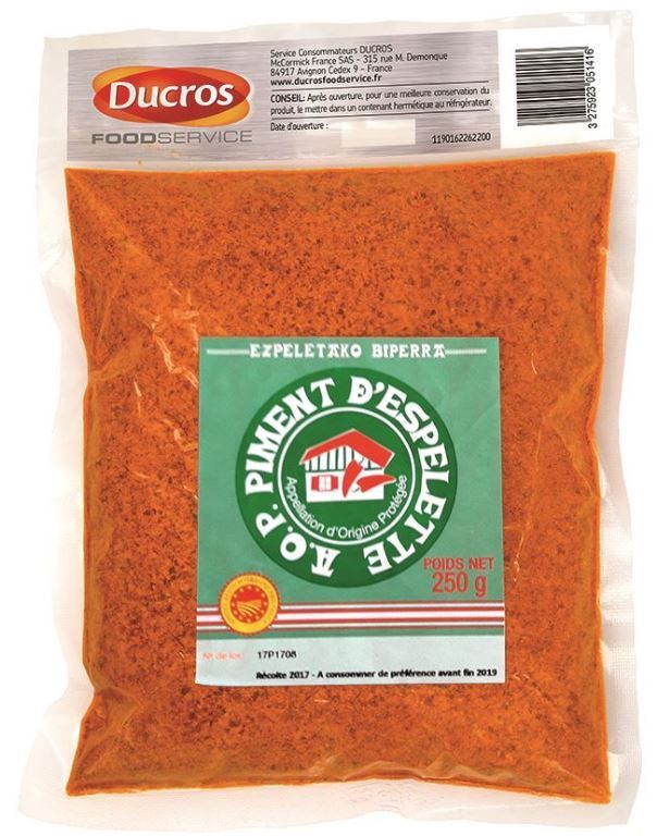 Piment d'Espelette AOP - DUCROS - Sachet de 250 g