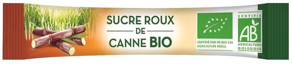 Sucre de canne roux en poudre Bio - LH - Carton de 1000 bûchettes