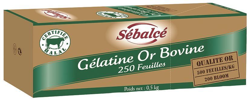 Gélatine Or bovine - SEBALCE HALAL - Paquet de 500 g