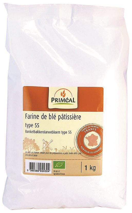 Farine de blé type 55 Bio - PRIMEAL - Carton de 6 paquets