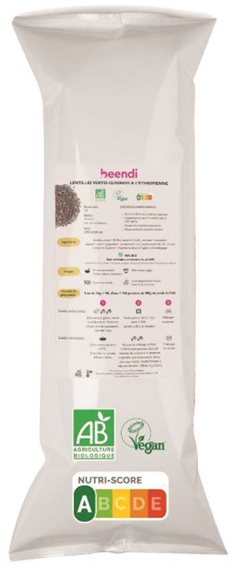 Lentilles vertes cuisinées à l'Ethiopienne Bio - BEENDI - Sac de 5 kg