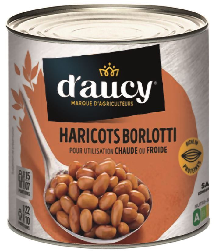 Haricots Borlotti sous vide - D'AUCY - Boite 3/1