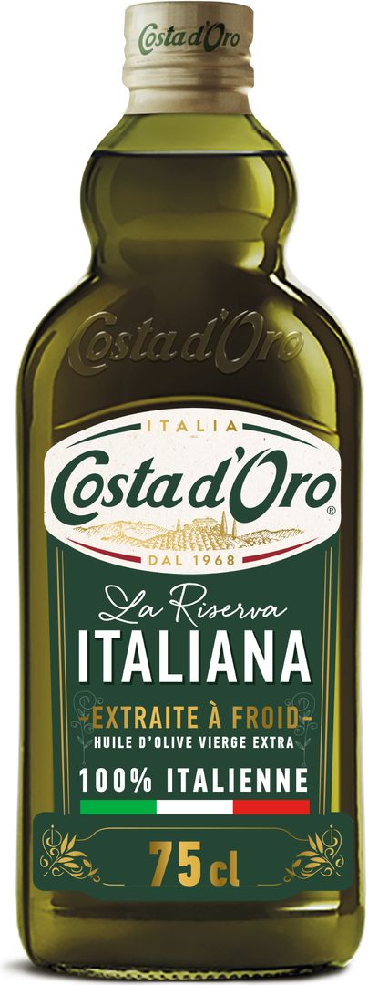 Huile d'olive extra vierge - COSTA D ORO - Bouteille de 75 CL