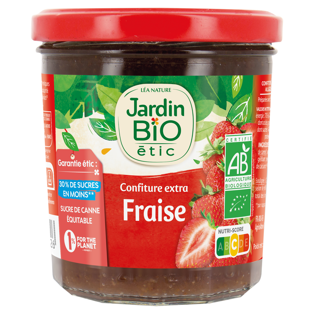 Confiture fraise Bio - JARDIN BIO - Pot de 320g